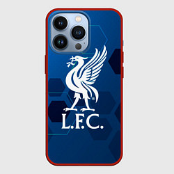 Чехол для iPhone 13 Pro Liverpool шестиугольники абстракция, цвет: 3D-красный