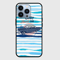 Чехол для iPhone 13 Pro Enjoy blue classic car, цвет: 3D-черный