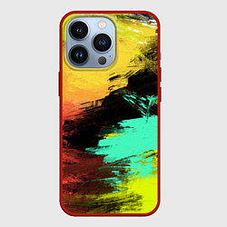 Чехол для iPhone 13 Pro Яркий красочный гранж, цвет: 3D-красный