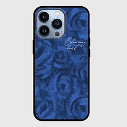 Чехол для iPhone 13 Pro Цветущее сердце синие абстрактные розы, цвет: 3D-черный