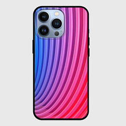 Чехол для iPhone 13 Pro Оптическая иллюзия с линиями, цвет: 3D-черный