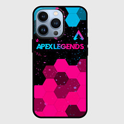 Чехол для iPhone 13 Pro Apex Legends - neon gradient: символ сверху, цвет: 3D-черный
