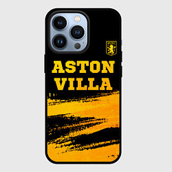 Чехол для iPhone 13 Pro Aston Villa - gold gradient: символ сверху, цвет: 3D-черный