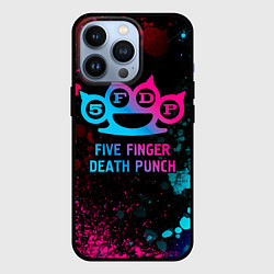 Чехол для iPhone 13 Pro Five Finger Death Punch - neon gradient, цвет: 3D-черный