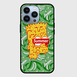 Чехол для iPhone 13 Pro Барт Симпсон - Summer, цвет: 3D-черный