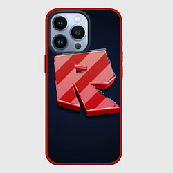 Чехол для iPhone 13 Pro Roblox red - Роблокс полосатый логотип, цвет: 3D-красный