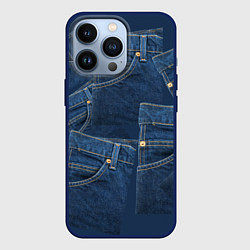 Чехол для iPhone 13 Pro Джинсовка jeans, цвет: 3D-тёмно-синий