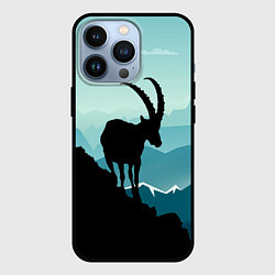 Чехол для iPhone 13 Pro Горный козел и горы, цвет: 3D-черный