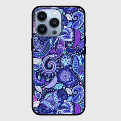 Чехол для iPhone 13 Pro Color patterns of flowers, цвет: 3D-черный