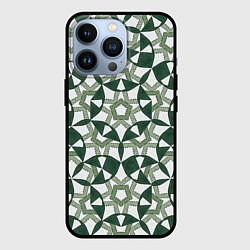 Чехол для iPhone 13 Pro Зеленый калейдоскоп, цвет: 3D-черный