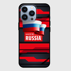 Чехол для iPhone 13 Pro Red & Black - Russia, цвет: 3D-черный