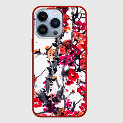 Чехол для iPhone 13 Pro Живописная ветка сакуры, цвет: 3D-красный