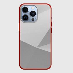 Чехол для iPhone 13 Pro Геометрические серые фигуры, цвет: 3D-красный