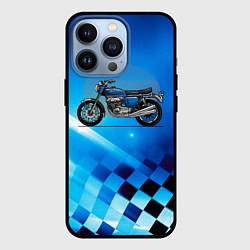 Чехол для iPhone 13 Pro Синий классический мотоицкл, цвет: 3D-черный