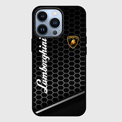 Чехол для iPhone 13 Pro Lamborghini карбон, цвет: 3D-черный