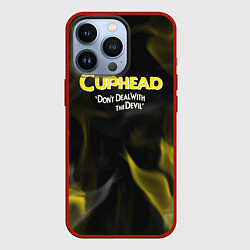 Чехол для iPhone 13 Pro Cuphead жёлтый огонь, цвет: 3D-красный
