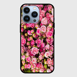 Чехол для iPhone 13 Pro Фон из розовых роз, цвет: 3D-черный