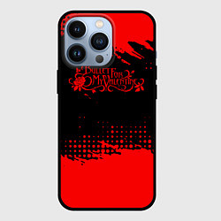 Чехол для iPhone 13 Pro Bullet For My Valentine красная абстракция, цвет: 3D-черный