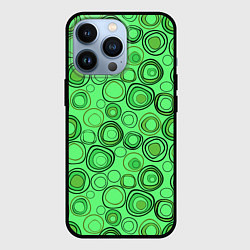 Чехол для iPhone 13 Pro Ярко-зеленый неоновый абстрактный узор, цвет: 3D-черный