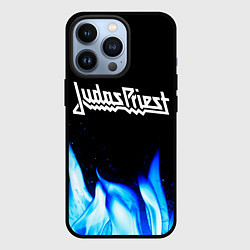 Чехол для iPhone 13 Pro Judas Priest blue fire, цвет: 3D-черный