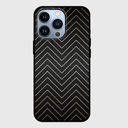 Чехол для iPhone 13 Pro Black gold - Линии, цвет: 3D-черный