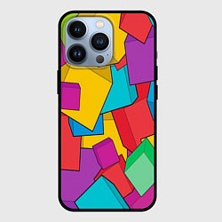 Чехол для iPhone 13 Pro Фон из разноцветных кубиков, цвет: 3D-черный