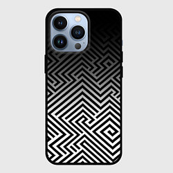Чехол для iPhone 13 Pro Геометрические узоры с градиентом, цвет: 3D-черный