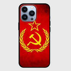 Чехол для iPhone 13 Pro СССР - старый флаг, цвет: 3D-черный