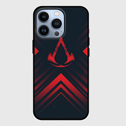 Чехол для iPhone 13 Pro Красный символ Assassins Creed на темном фоне со с, цвет: 3D-черный