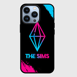 Чехол для iPhone 13 Pro The Sims - neon gradient, цвет: 3D-черный