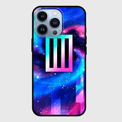 Чехол для iPhone 13 Pro Paramore неоновый космос, цвет: 3D-черный