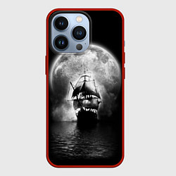 Чехол для iPhone 13 Pro Корабль в ночи, цвет: 3D-красный