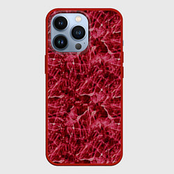 Чехол для iPhone 13 Pro Красный лёд - текстура, цвет: 3D-красный