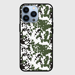 Чехол для iPhone 13 Pro Камуфляж M-84 Snow, цвет: 3D-черный