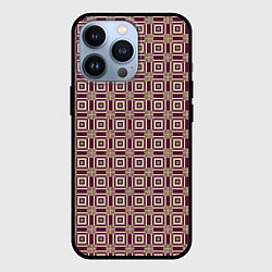 Чехол для iPhone 13 Pro Большие и маленькие фиолетовые квадраты, цвет: 3D-черный