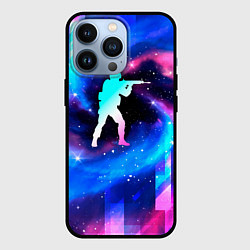 Чехол для iPhone 13 Pro Counter Strike неоновый космос, цвет: 3D-черный