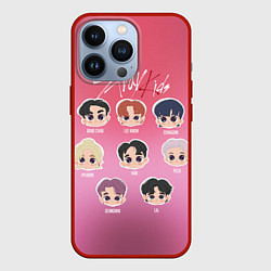 Чехол для iPhone 13 Pro Chibi Stray Kids, цвет: 3D-красный