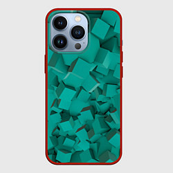 Чехол iPhone 13 Pro Абстрактные сине-зелёные кубы