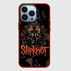 Чехол для iPhone 13 Pro Slipknot dark satan, цвет: 3D-красный