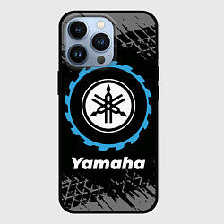 Чехол для iPhone 13 Pro Yamaha в стиле Top Gear со следами шин на фоне, цвет: 3D-черный