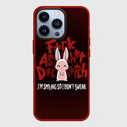 Чехол для iPhone 13 Pro I smiling so i dont swear, цвет: 3D-красный
