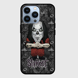 Чехол для iPhone 13 Pro Slipknot серый абстрактный фон, цвет: 3D-черный