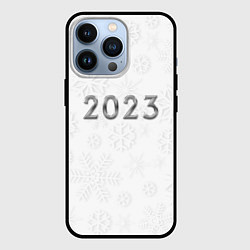 Чехол для iPhone 13 Pro Новогодние снежинки 2023, цвет: 3D-черный