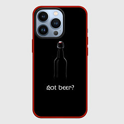 Чехол для iPhone 13 Pro Бутылочка пива, цвет: 3D-красный