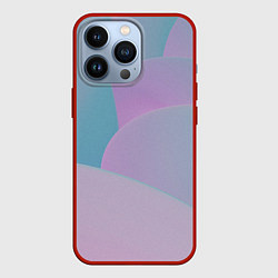 Чехол для iPhone 13 Pro Розовые и голубые волны, цвет: 3D-красный