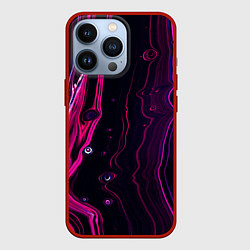 Чехол для iPhone 13 Pro Фиолетовые линии песка во тьме, цвет: 3D-красный