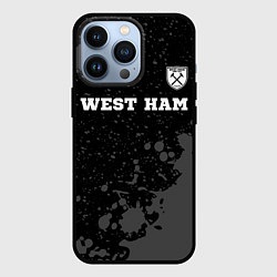 Чехол для iPhone 13 Pro West Ham sport на темном фоне: символ сверху, цвет: 3D-черный