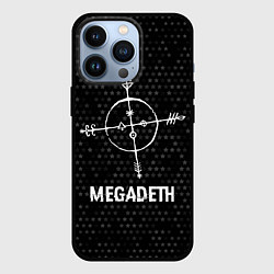 Чехол для iPhone 13 Pro Megadeth glitch на темном фоне, цвет: 3D-черный