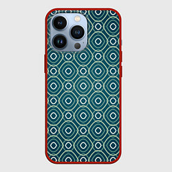 Чехол для iPhone 13 Pro Светло-зелёная текстура, цвет: 3D-красный