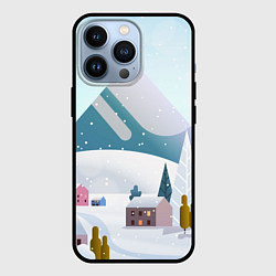 Чехол для iPhone 13 Pro Зимние горы - минимализм, цвет: 3D-черный